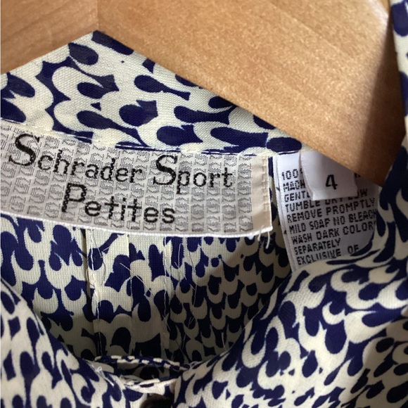 Vintage Tie-Neck Long Sleeve Midi Dress in Cream and Navy Spot 4P - Picture 14 of 15